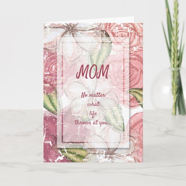 Cartão Crianças Feias Engraçadas Dia de as mães Feliz Flo (Frente)