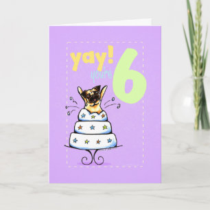 Cartão Crianças Feliz Aniversário, 6 Cake Pug