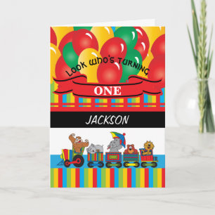 Cartão Crianças Feliz Aniversário Diversão de Circo