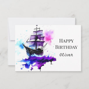 Cartão Crianças Felizes Ahoy Pirate Birthday
