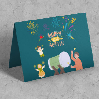 Cartão Crianças Felizes Jogam Fogos de Artifício Celebram