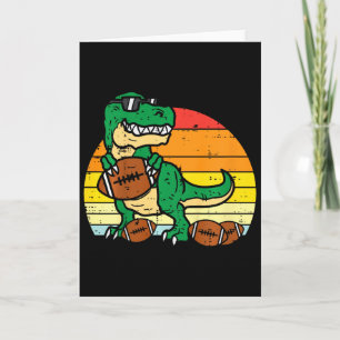 Cartão Crianças Futebol Americano Trex Dinossauro Retro M