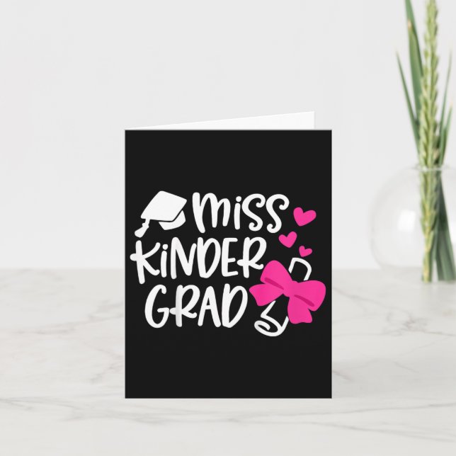Cartão Crianças Graduação do jardim de infância Miss Kind (Frente)