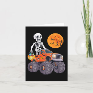 Cartão Crianças Halloween Skeleton Monster Truck Engraçad