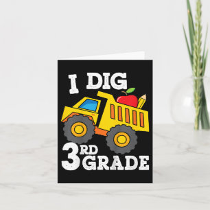 Cartão Crianças I Dig 3rd Grade Dump Construção De Volta