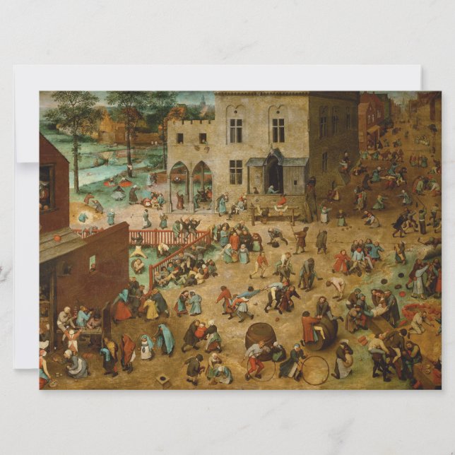 Cartão Crianças Jogando Jogos (Pieter Bruegel, o Velho) (Frente)