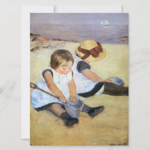 Cartão Crianças Jovens Jogando na Praia (Mary Cassatt)