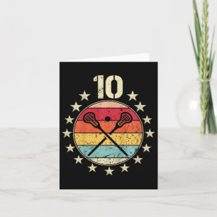 Cartão Crianças Lacrosse Aniversário De 10 Anos Menina La