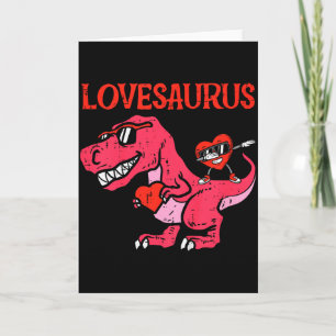 Cartão Crianças Lovesaurus Dino Trex Dab Coração Meninos 