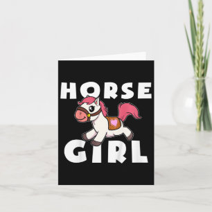Cartão Crianças Meninas Cute Horse Girl Pony Maid Gallop 