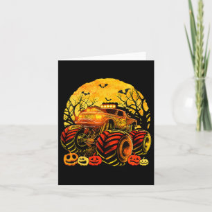 Cartão Crianças Monstro Caminhão Halloween Jack O Lantern