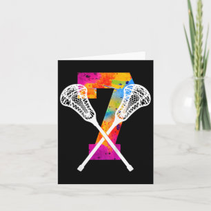 Cartão Crianças Número 7 Anos Lacrosse 7º Aniversário 