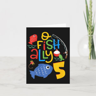 Cartão Crianças O-fish-ally Cinco Decorações de Aniversár