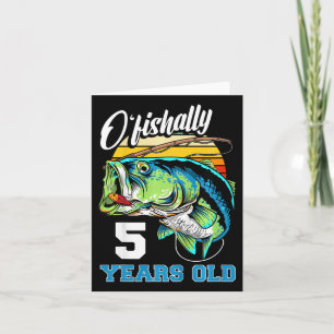 Cartão Crianças Ofishally, 5 Anos, Pescador 5, Aniversári