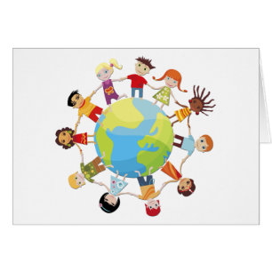 Cartão Crianças para a paz mundial