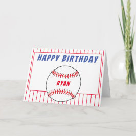 Cartão Crianças Personalizadas de Aniversário do Baseball