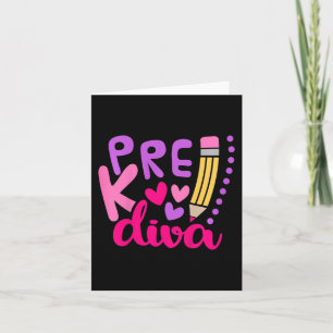 Cartão Crianças Pré-K Diva De Volta À Escola