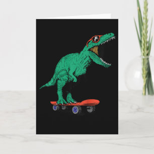 Cartão Crianças Skater Skateboarding T-rex Dinossauro Ck