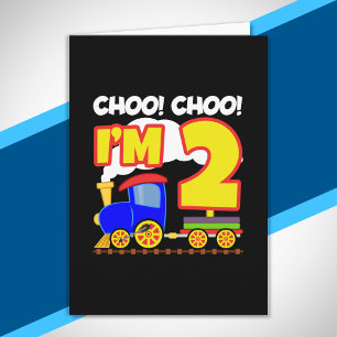 Cartão Crianças Trem Choo Choo 2º Aniversário Choo Choo E