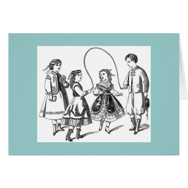 Cartão Crianças Vintage em Play (Frente Horizontal)