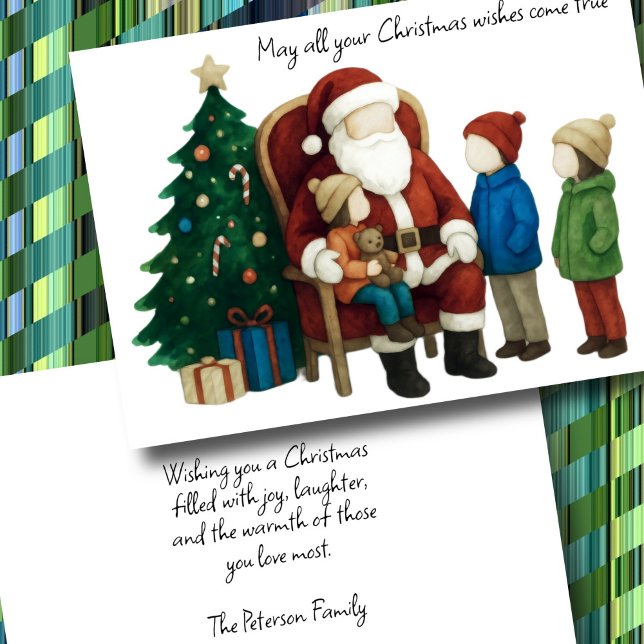 Cartão Crianças visitando Papais noeis antes do Natal 2 (Criador carregado)