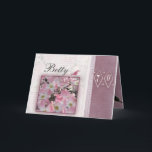 Cartão Criar seu próprio aniversário personalizado do 70<br><div class="desc">Flores de cerejeira brancas e cor-de-rosa com o pássaro pequeno bonito das bolinhas e 70 na pia batismal antiquado.  Mude facilmente nomes neste design para personalizar para seu amigo ou membro da família que está girando 70.</div>