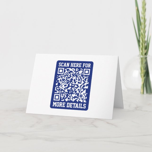Cartão Criar um código de QR digitalizável | Marinho Azul (Frente)