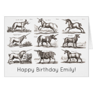 Cartão Criatura Mágica Clássica do Unicórnio Antiquado