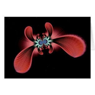 Cartão criatura peludo do espaço do fractal
