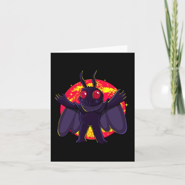 Cartão Criaturas Criptidas Cute de Mothman Ponto Agradáve (Frente)