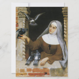 Cartão Criaturas de Deus (freiras alimentando pássaros)