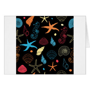 Cartão criaturas do mar