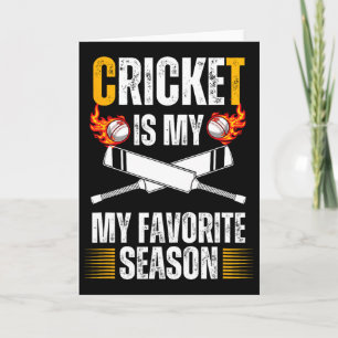 Cartão Cricket É Minha Estação Favorita Amantes de Cricke