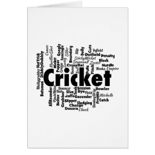 Cartão Cricket Word Cloud