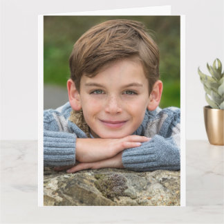 Cartão Crie a Foto do Seu Filho Personalizada Imagem Dupl