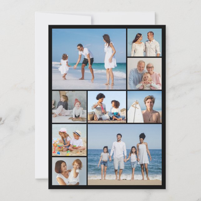 Cartão Crie a sua saudação da Colagem de Fotos 9 (Frente)