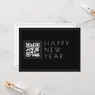 Cartão Crie instantaneamente código QR Feliz Ano Novo E