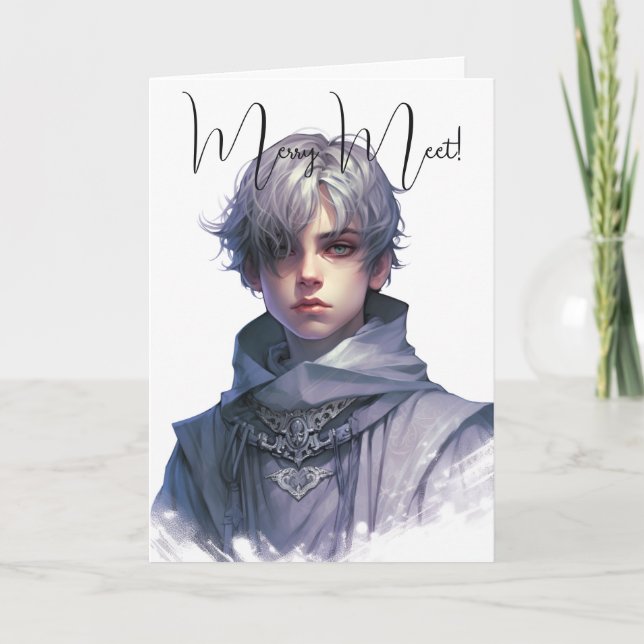 Cartão Crie o seu príncipe roxo (Frente)