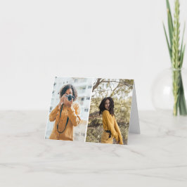 Cartão Crie Seu Próprio Colagem de 2 Fotos