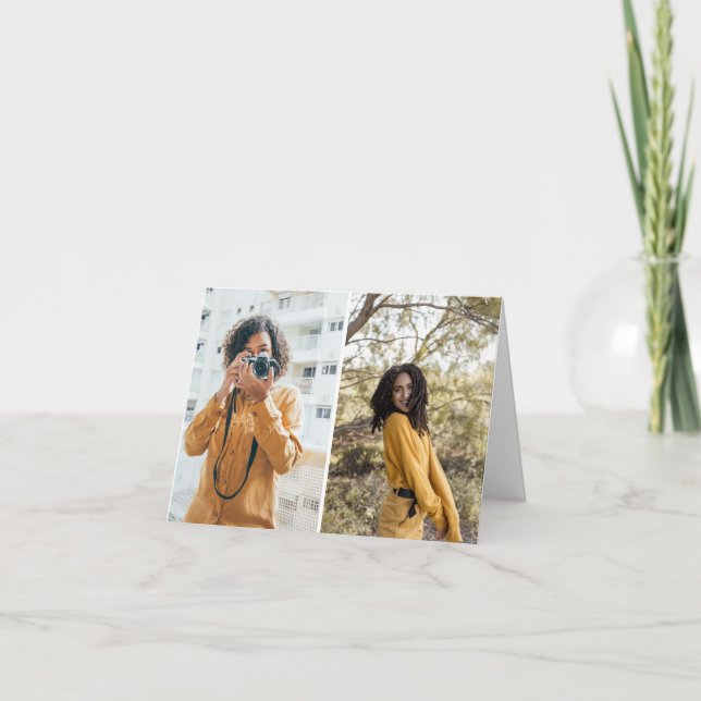 Cartão Crie seu próprio colagem de 2 fotos (Frente)