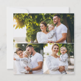 Cartão Crie Seu Próprio Colagem de 3 Fotos