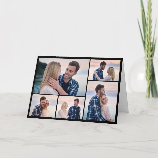 Cartão Crie Seu Próprio Colagem de 5 Fotos (Frente)