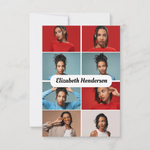 Cartão Crie Seu Próprio Colagem de 8 Fotos