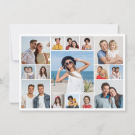 Cartão Crie Seu Próprio Colagem de Fotos de 15 Fotos para