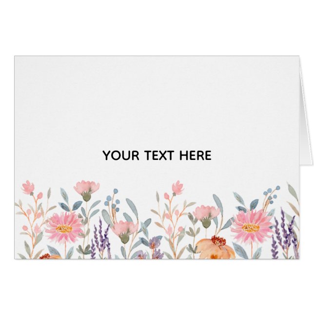 Cartão Crie Seu Próprio Floral  (Frente Horizontal)