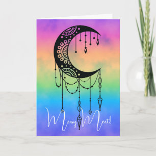Cartão Crie sua própria Boho Mandala Moon Silhouette