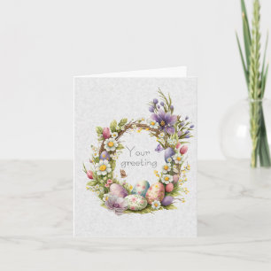 Cartão Crie sua própria cesta de ovos e flores silvestres