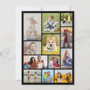 Cartão Crie Sua Própria Colagem de 12 Fotos