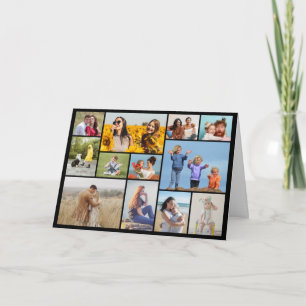 Cartão Crie Sua Própria Colagem de 12 Fotos