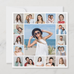 Cartão Crie Sua Própria Colagem de 17 Fotos